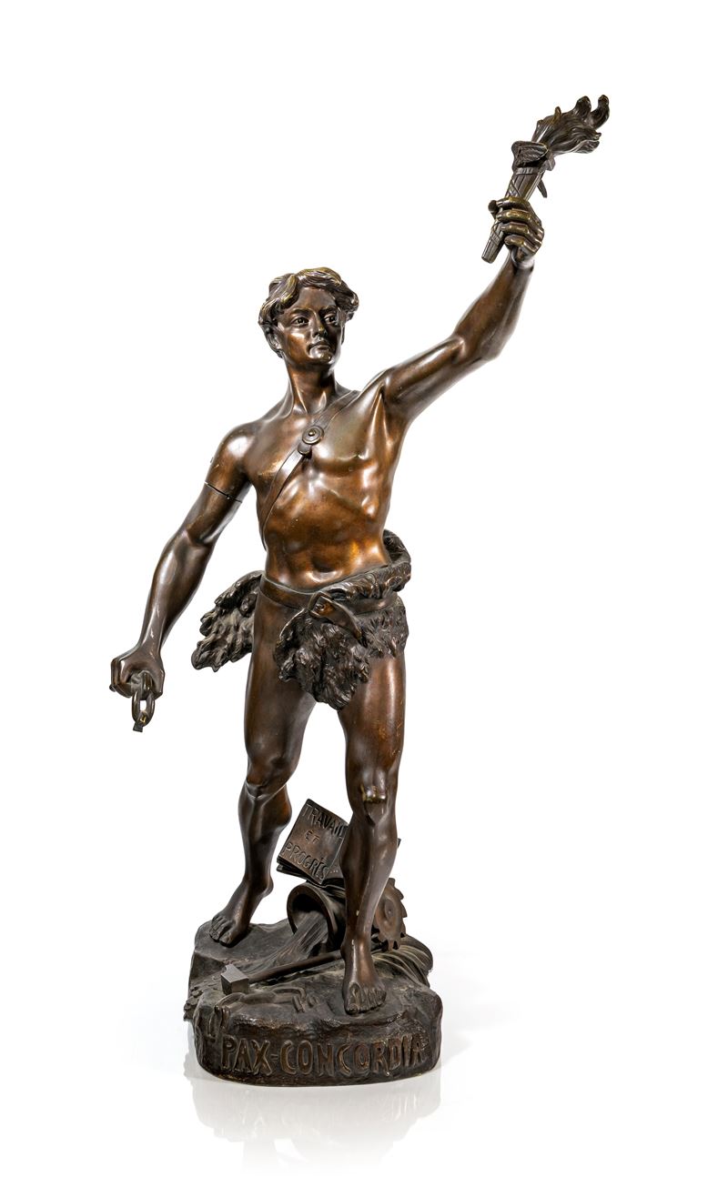 Henry Fugère - Pax Concordia, scultura in bronzo