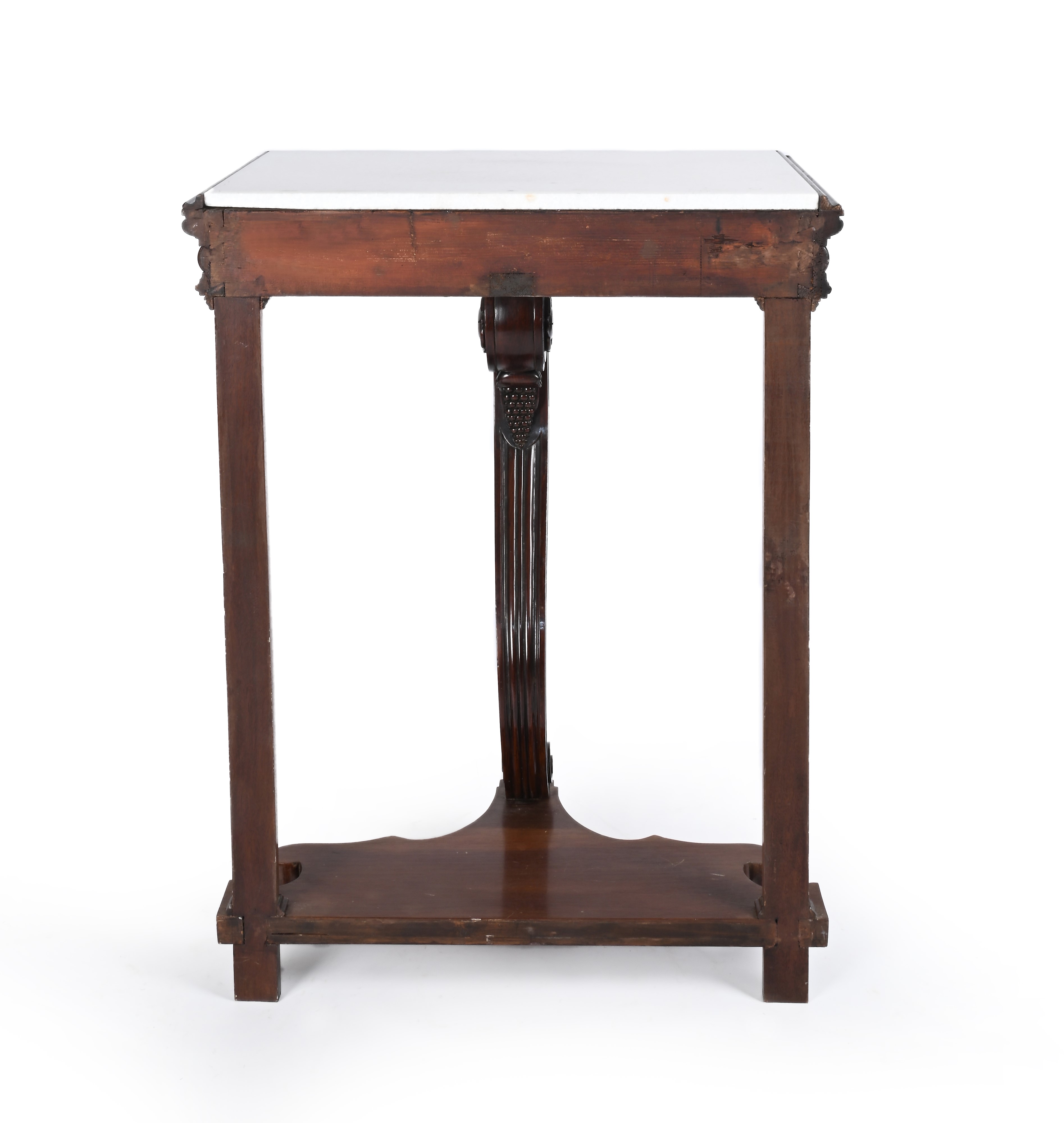 Console, legno con piano in marmo bianco, inizi del XX secolo