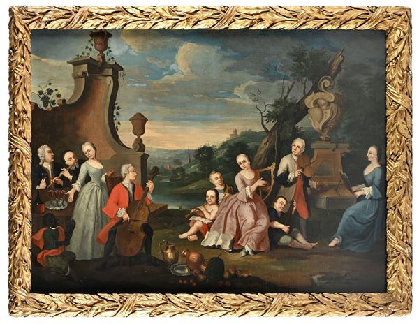 Paesaggio con figure in concerto