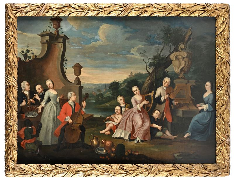 Paesaggio con figure in concerto