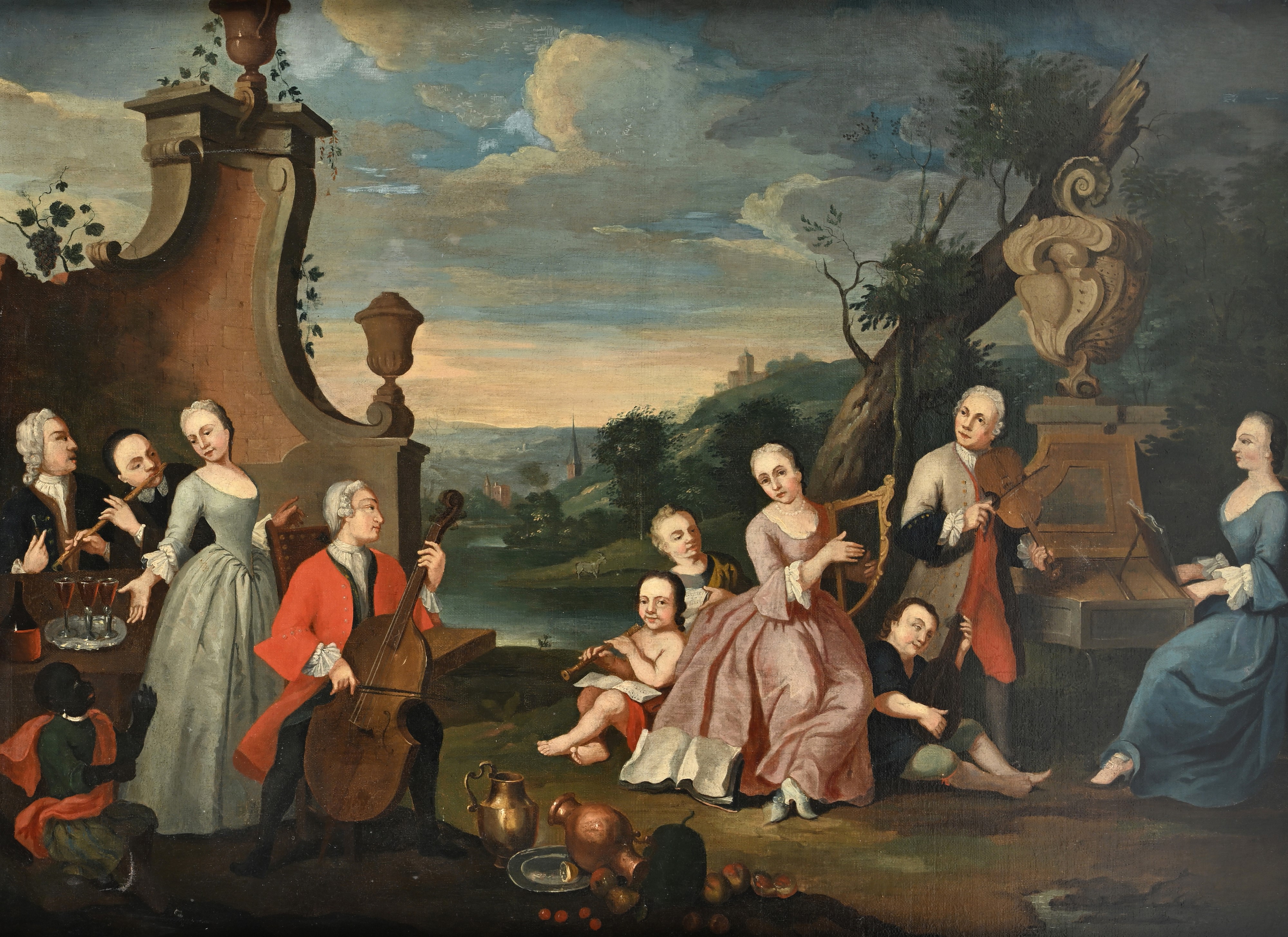 Paesaggio con figure in concerto