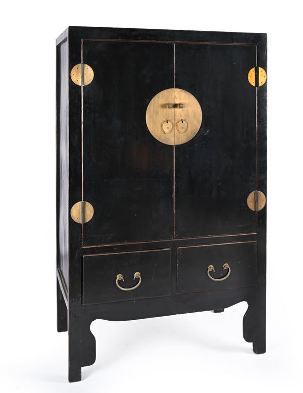 Mobile contenitore in legno ebanizzato, Cina, XX secolo