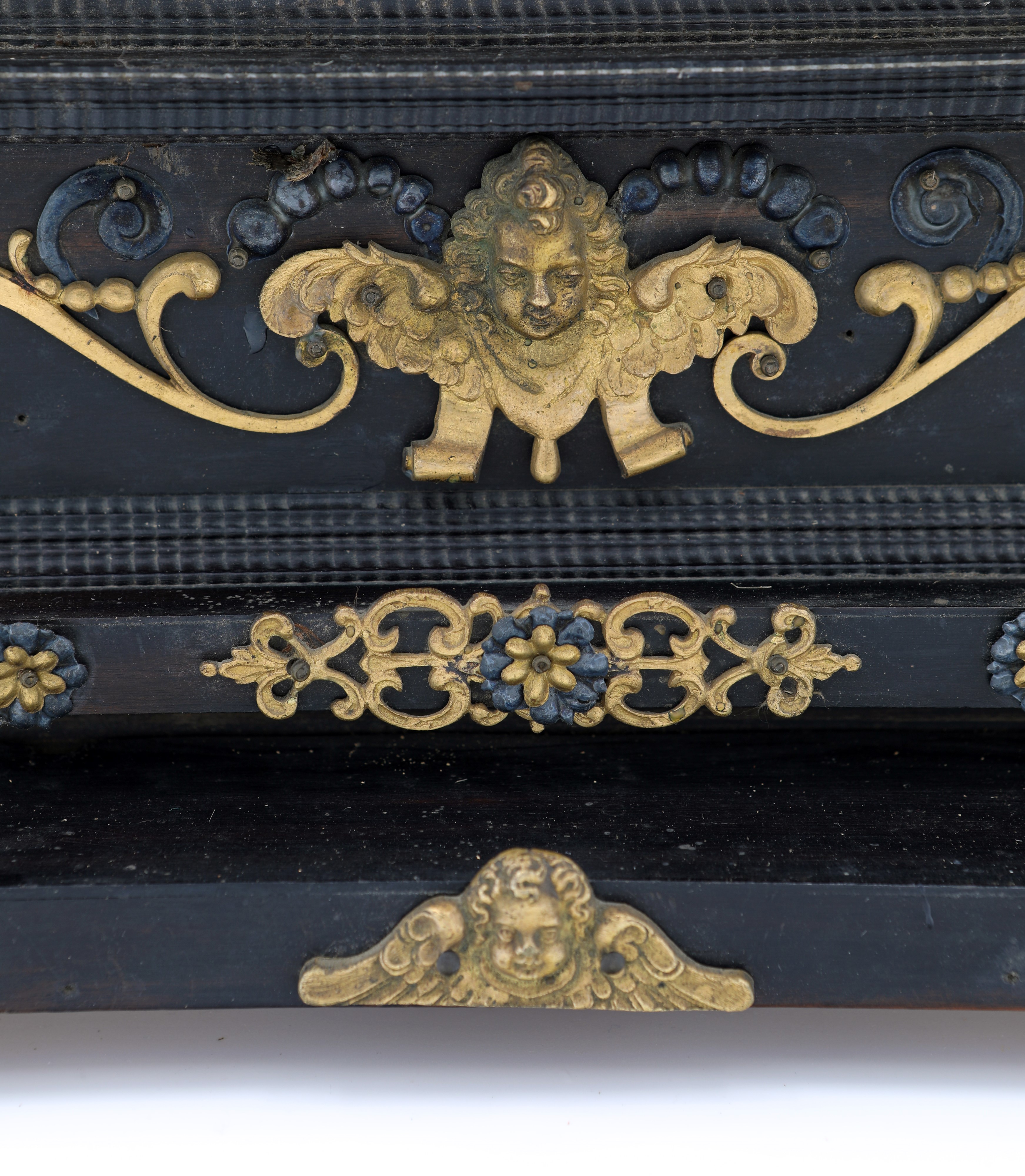 Altarolo Architettonico in Legno Ebanizzato con Finiture in Bronzo Dorato, Manifattura Granducale...