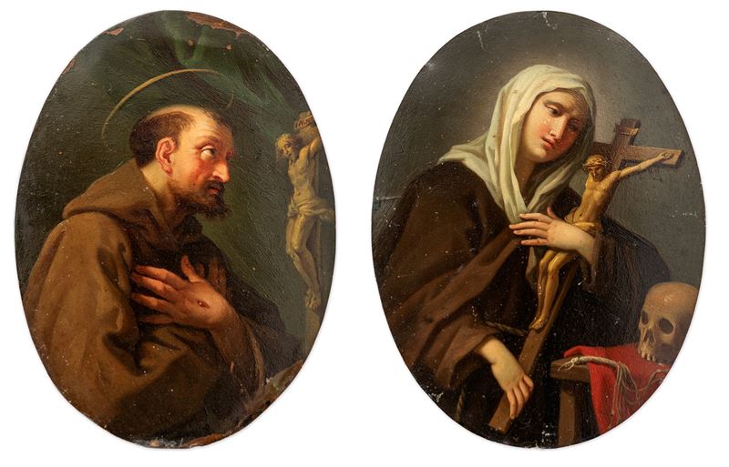 Pittore del XVIII Secolo - A) Santa Margherita da Cortona; B) San Francesco