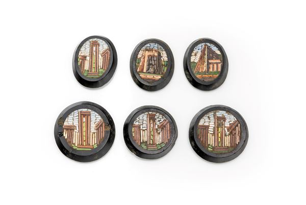 Gruppo di 6 micromosaici antichi romani