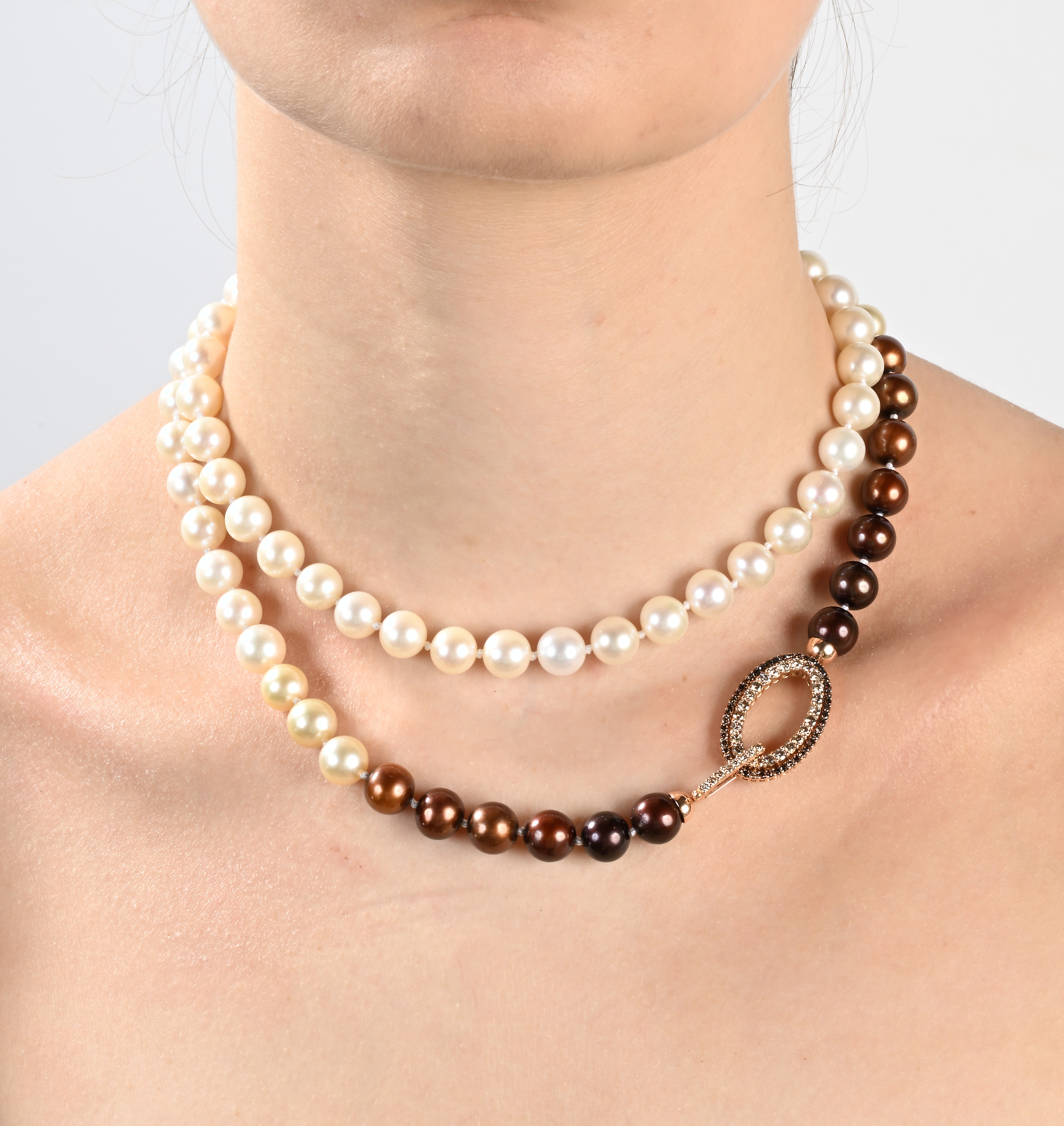 Recarlo, Collana di Perle, Oro e Brillanti Fancy