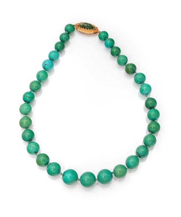 Collana in oro e turchese