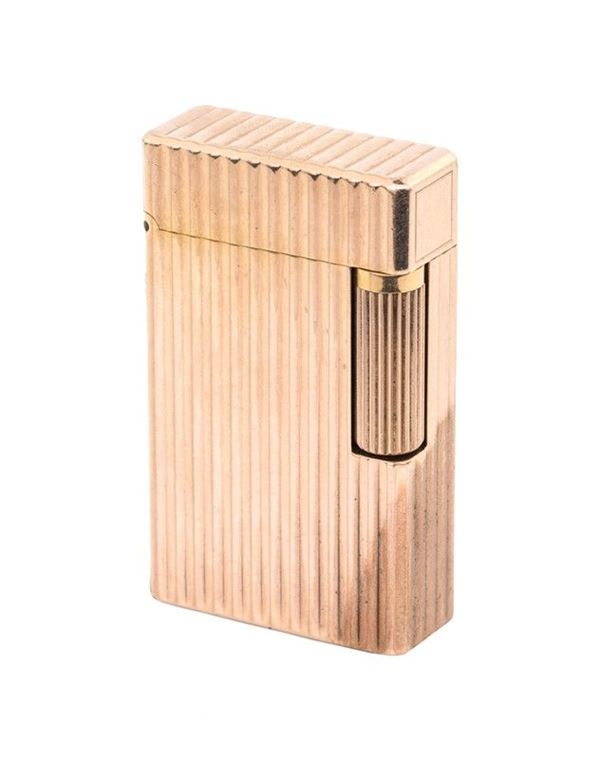 ACCENDINO DUPONT PARIS IN METALLO ROSA