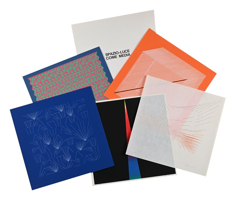 Spazio-Luce come media, Cartella serigrafia con opere di Agostini, Facchin, Pinna, Stramacchia e ...