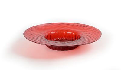 Grande Piatto in Vetro Rosso