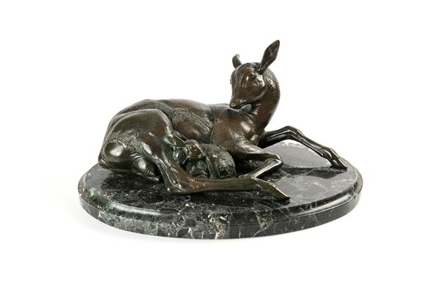 Cerbiatta con cucciolo