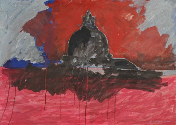 Pino Reggiani - Veduta di Roma con cupola