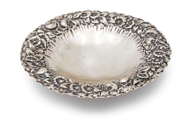 Alzatina in Argento 800/000 con Orlo Percorso da Fiori Baccellati