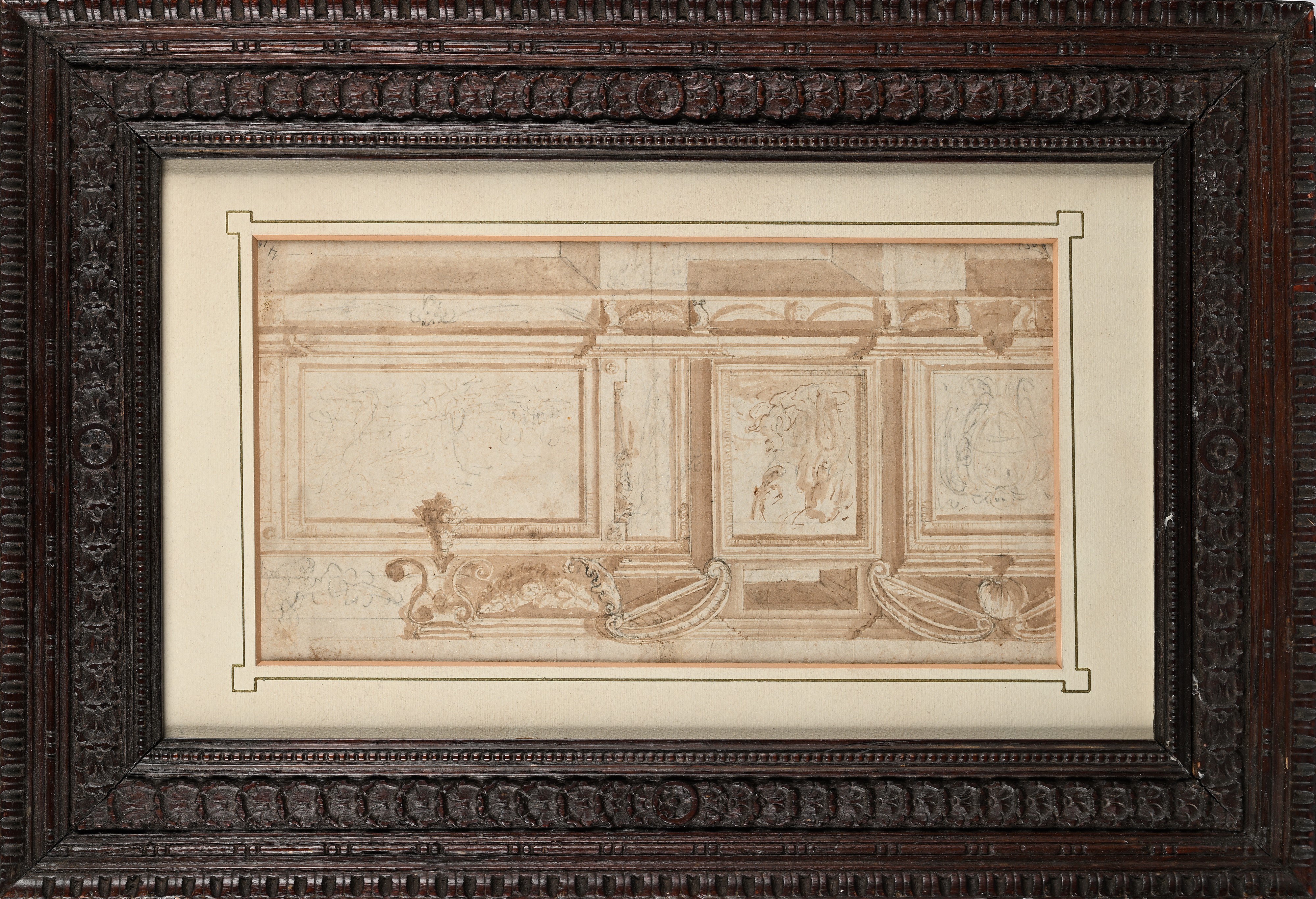 Scuola Romana della Fine del XVI - Studio per Fregio di un Palazzo