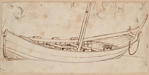 Scuola Romana del XVIII secolo - Studio di barca