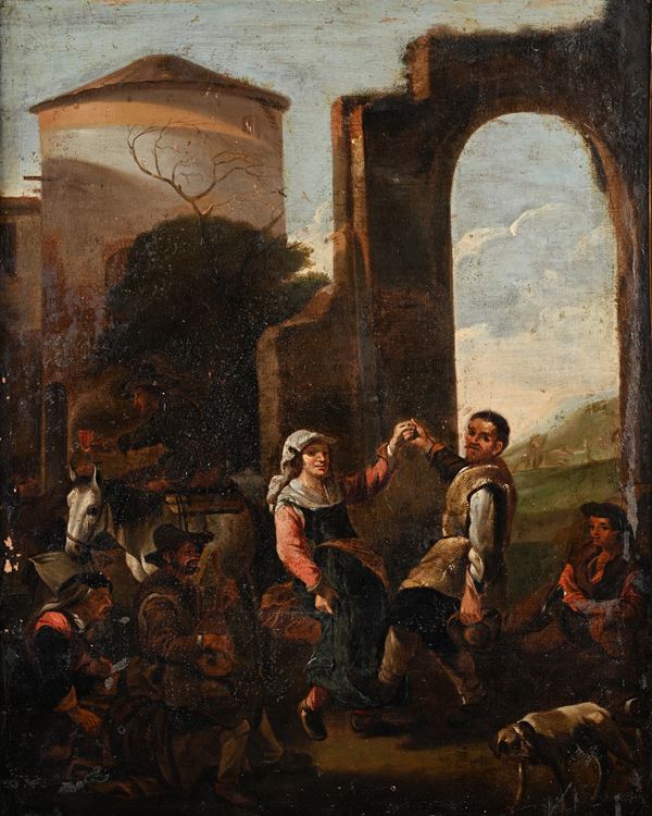 Pittore del XVIII secolo - Scena di paese