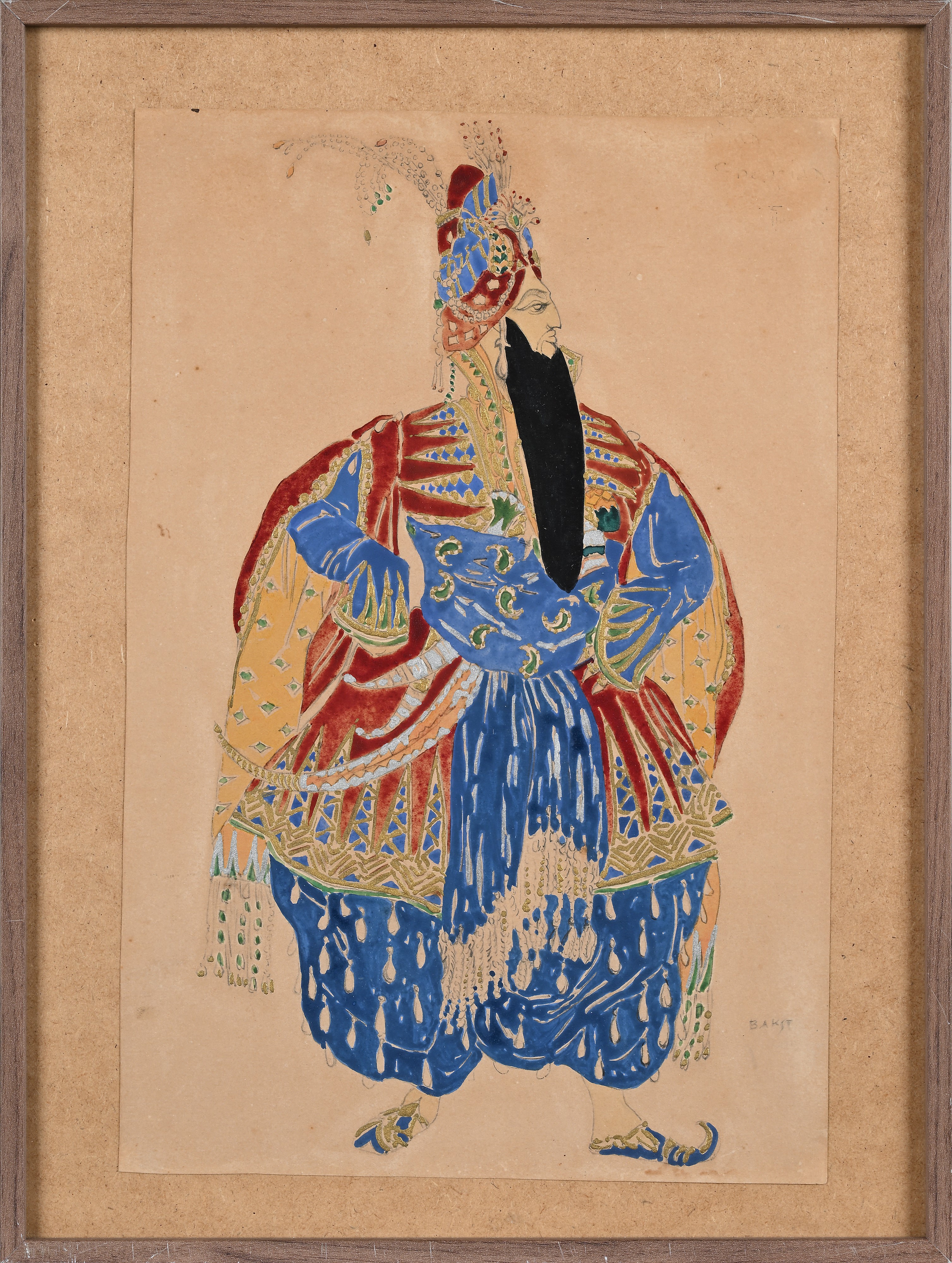 Studio di costume per il sultano Shariar nel balletto Shéhérazade