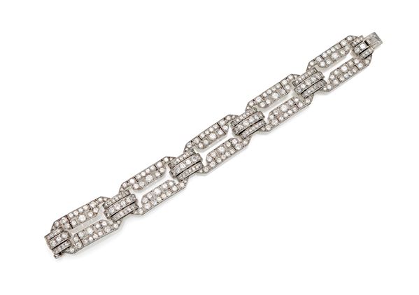 Bracciale francese in oro e diamanti