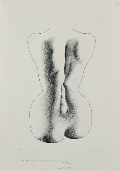 Nudo di schiena (acquaforte), 1972