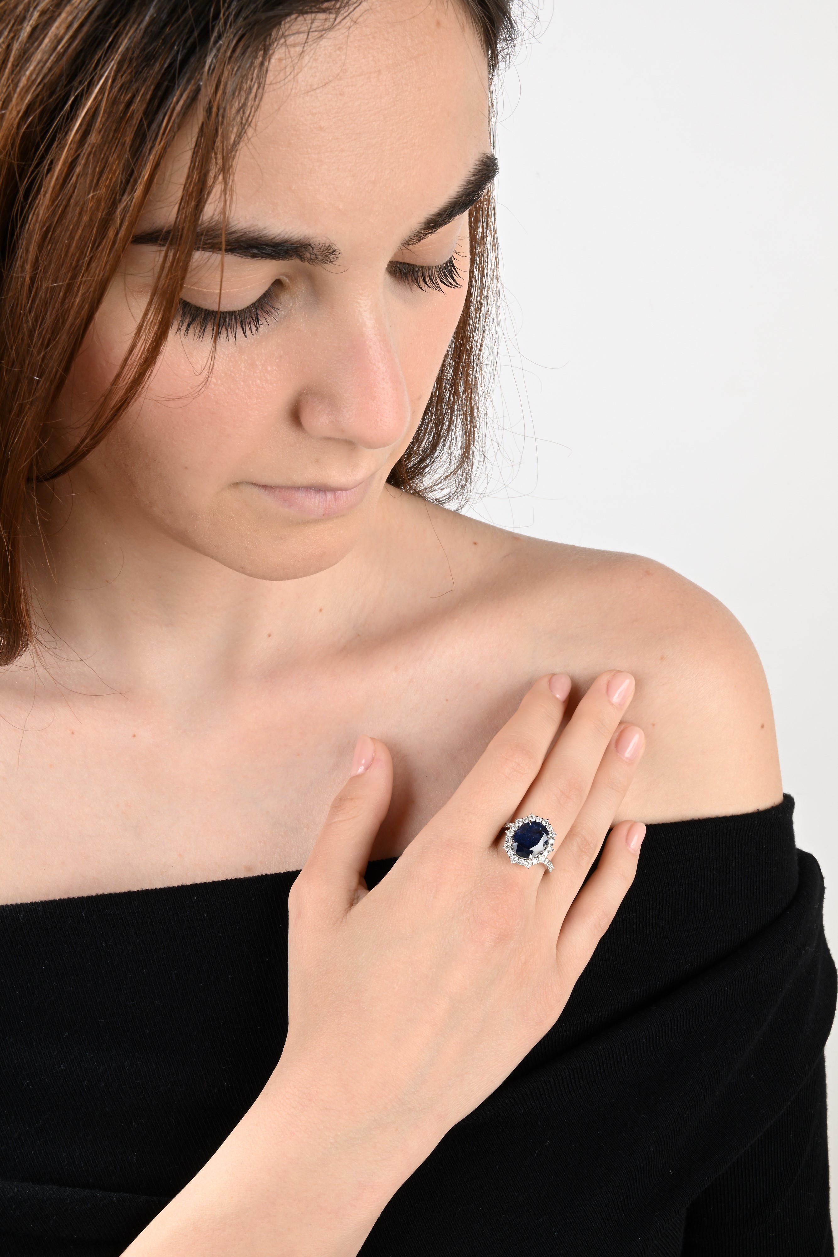 Anello in Oro, Zaffiro e Brillanti