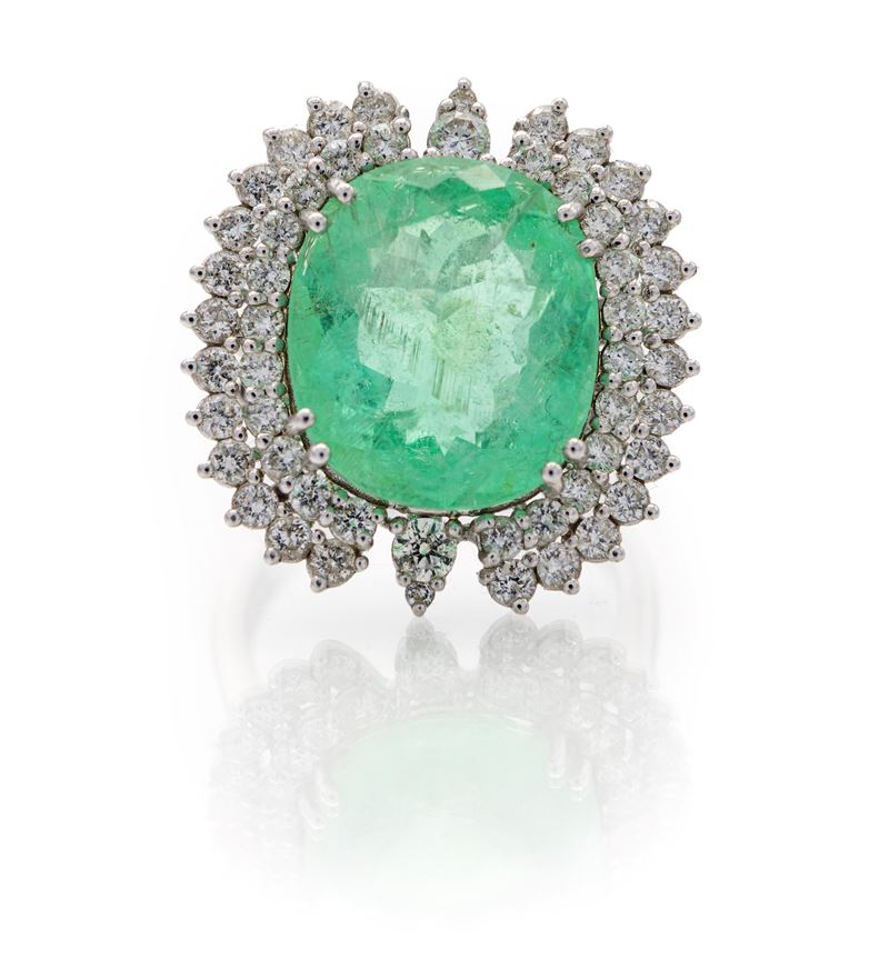 Anello in Oro, Tormalina Paraiba e Brillanti