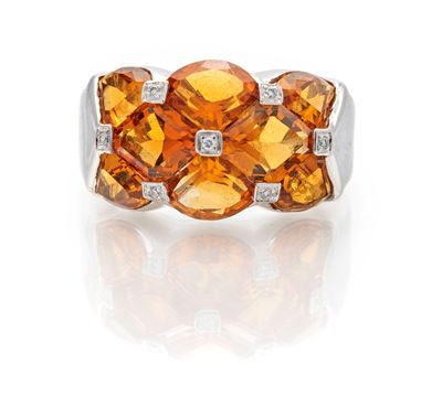 Anello in Oro, Brillanti e Topazi