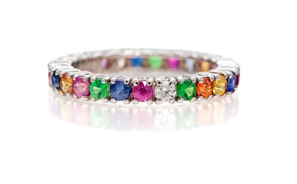 Riviera eternelle in oro e brillanti e zaffiri