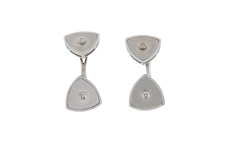 Gemelli in Oro Bianco con Brillanti