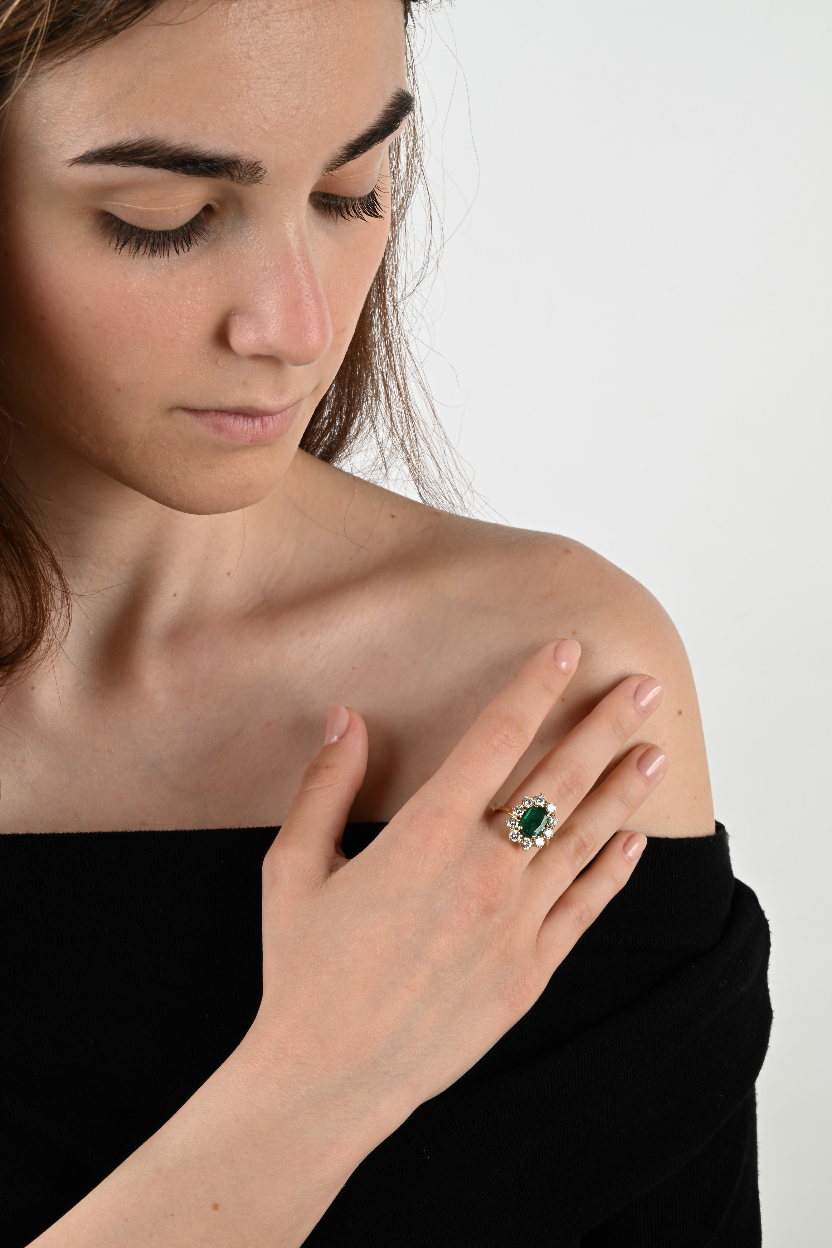Anello in Oro, Smeraldo e Brillanti