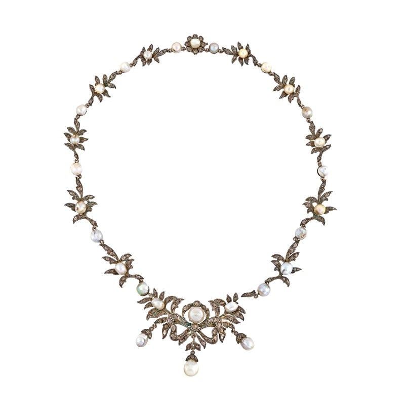 Collier XVIII Secolo con Diamanti e Perle