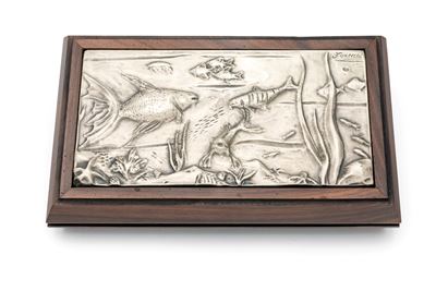 Scatola Rettangolare in Legno con Bassorilievo in Argento 925/000 Firmato Guerrini