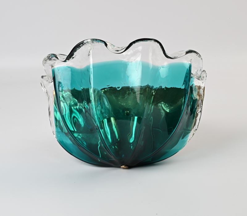 Applique in vetro di Murano verde e trasparente