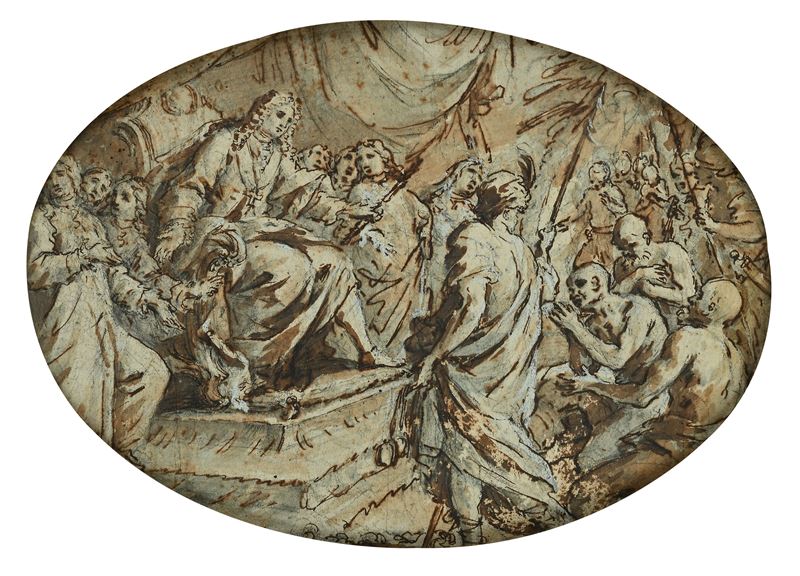 Carlo Fontana - Re Pedro II Distribuisce i Rosari agli Schiavi Convertiti