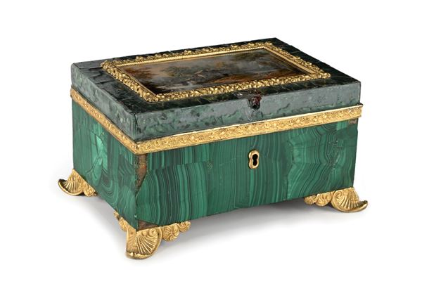 Cofanetto portagioie in malachite, metà del XIX secolo