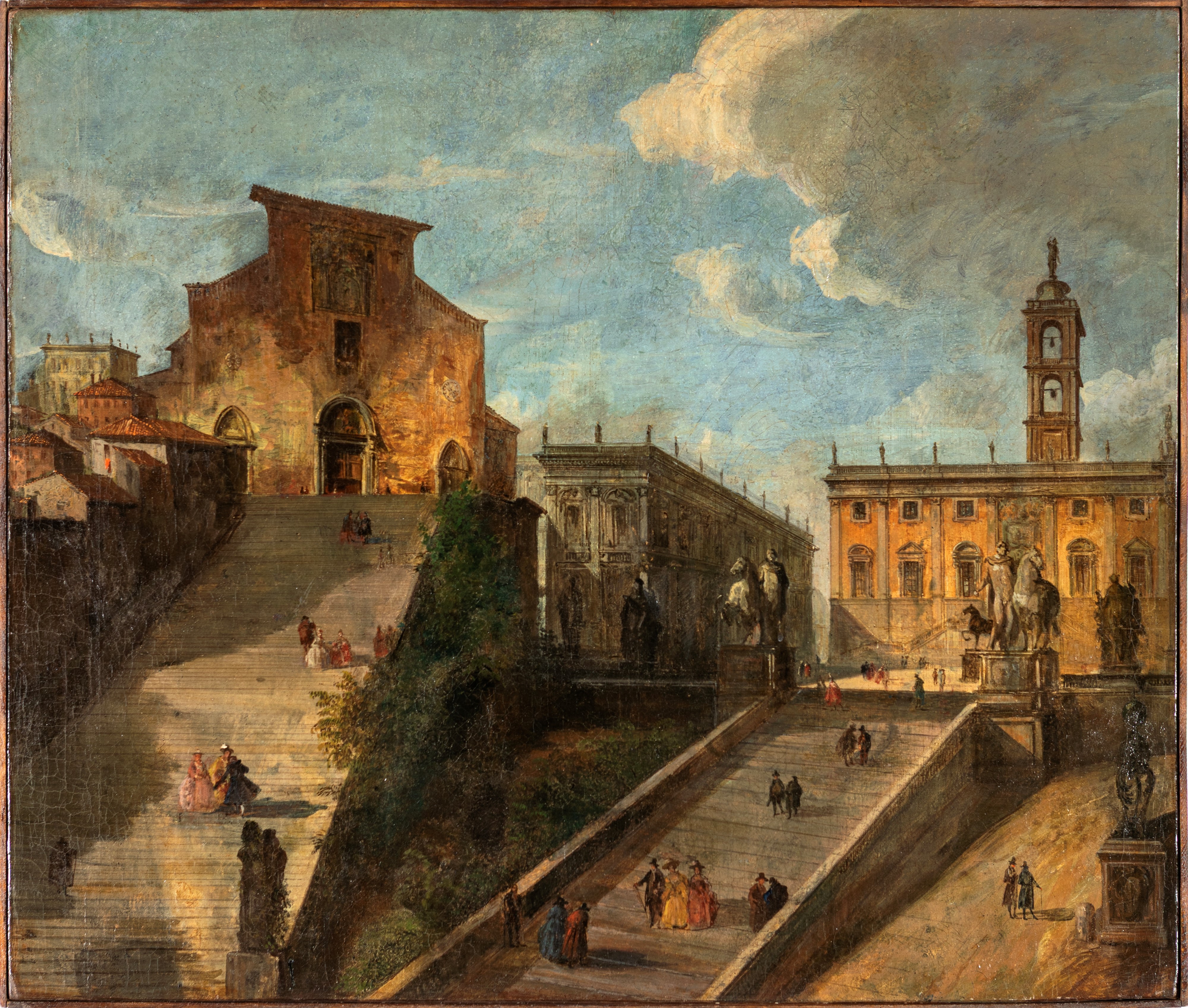 Scuola Romana del XVIII Secolo - Veduta del Campidoglio