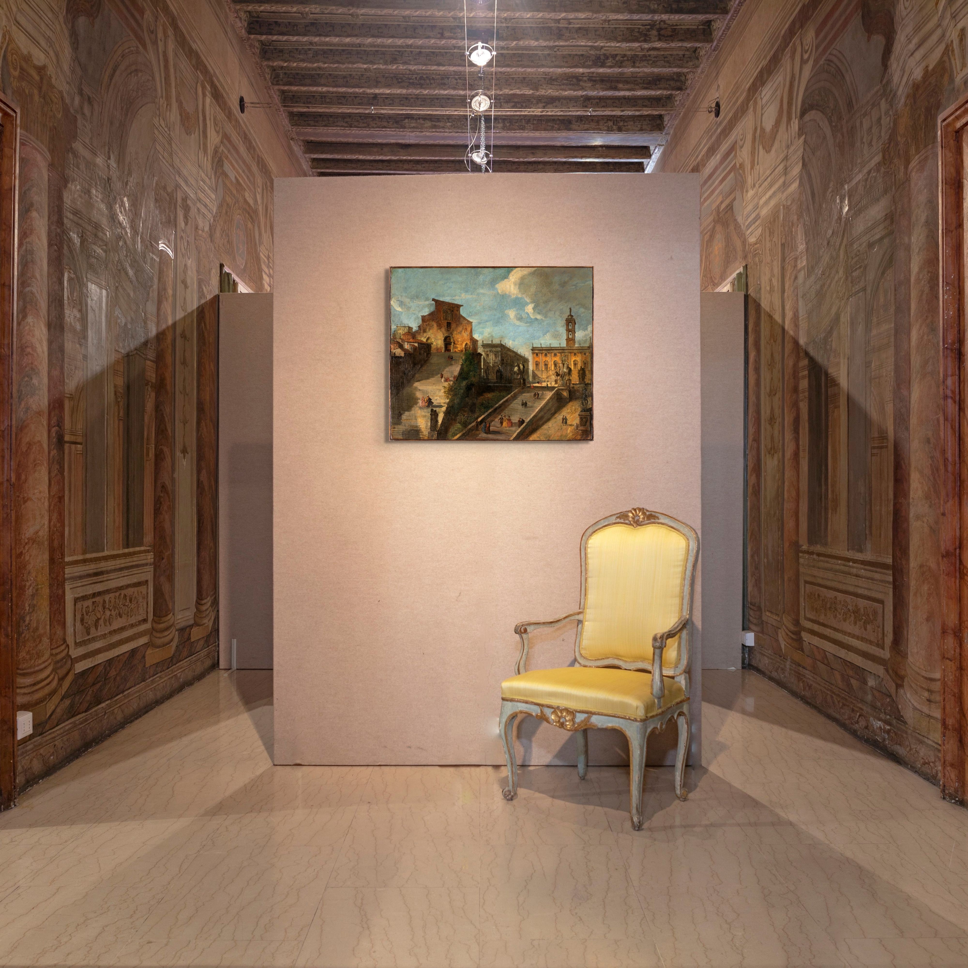 Scuola Romana del XVIII Secolo - Veduta del Campidoglio