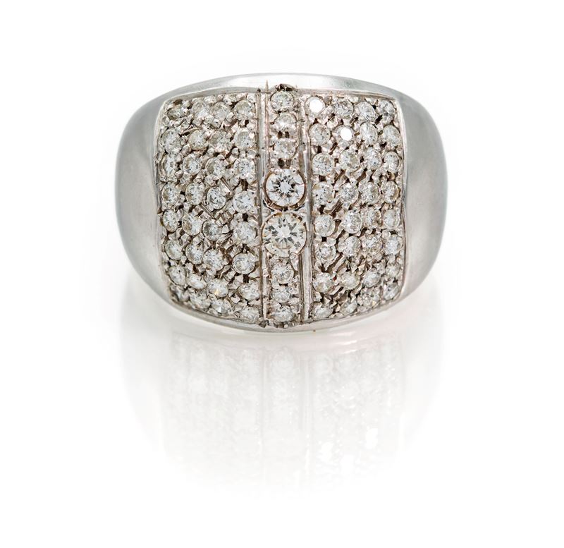 Anello a Fascia in Oro e Brillanti