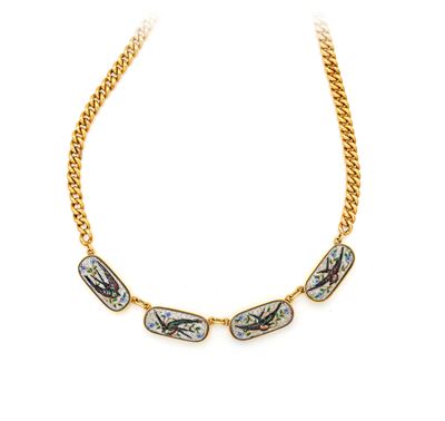 Collana in Oro con Elementi in Micromosaico