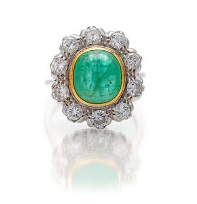 Anello in Oro, Brillanti e Smeraldo