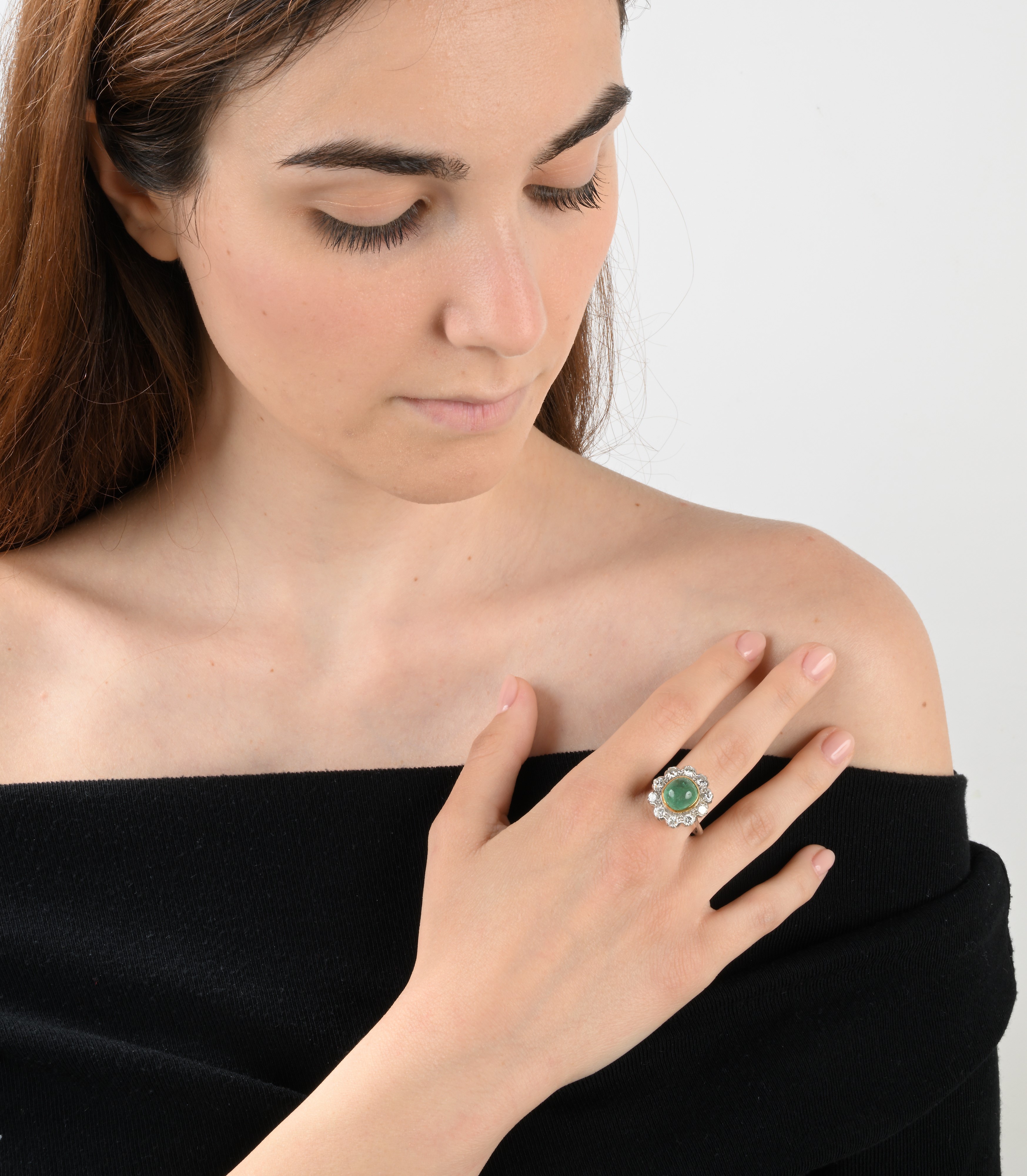 Anello in Oro, Brillanti e Smeraldo