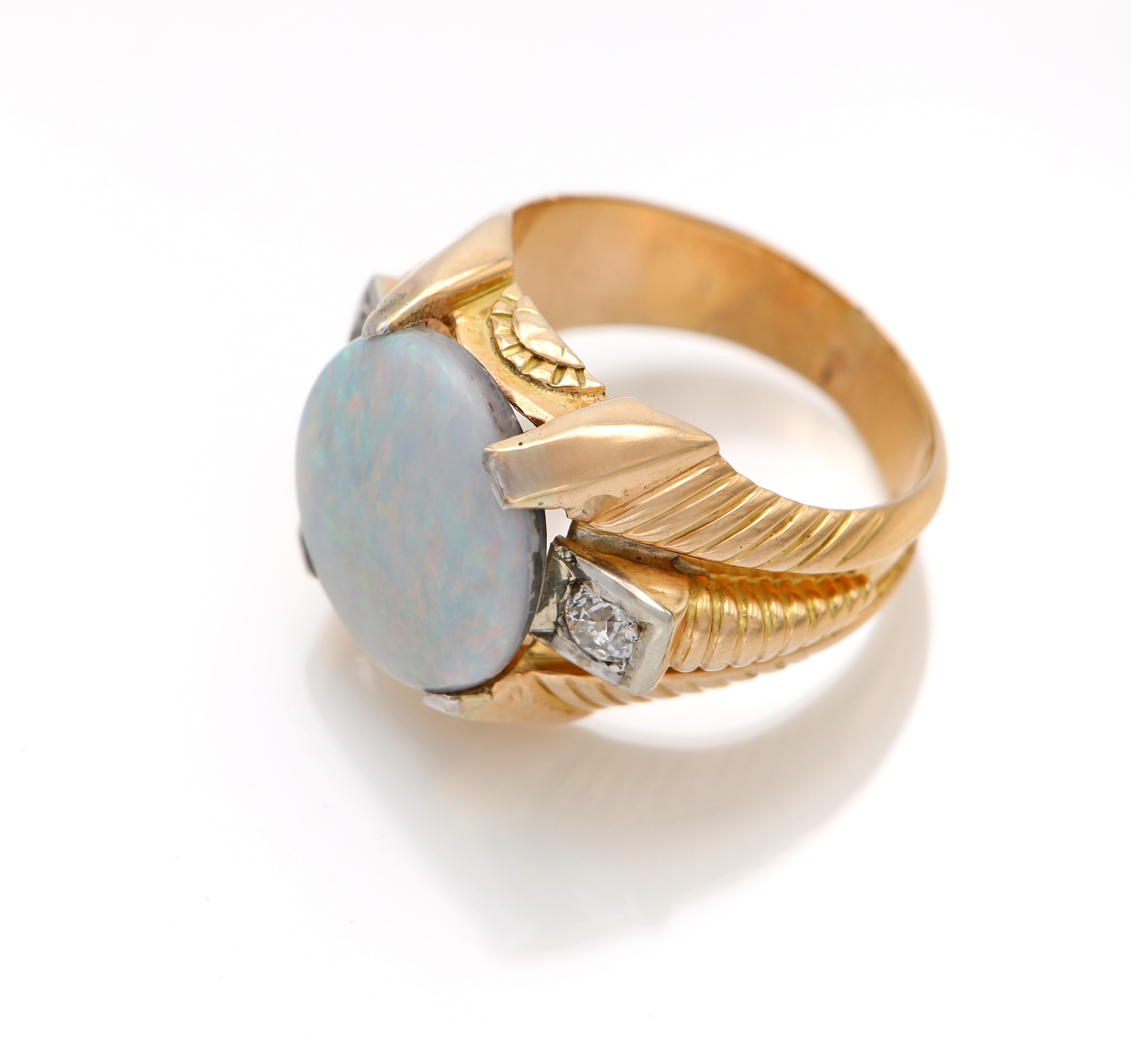 Anello da Uomo in Oro, Opale e Brillanti