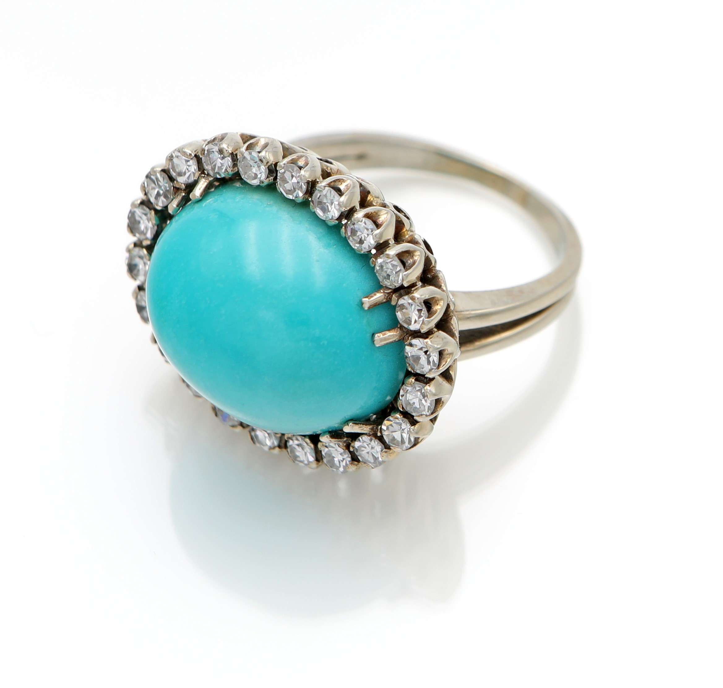 Anello in Oro, Turchese e Brillanti