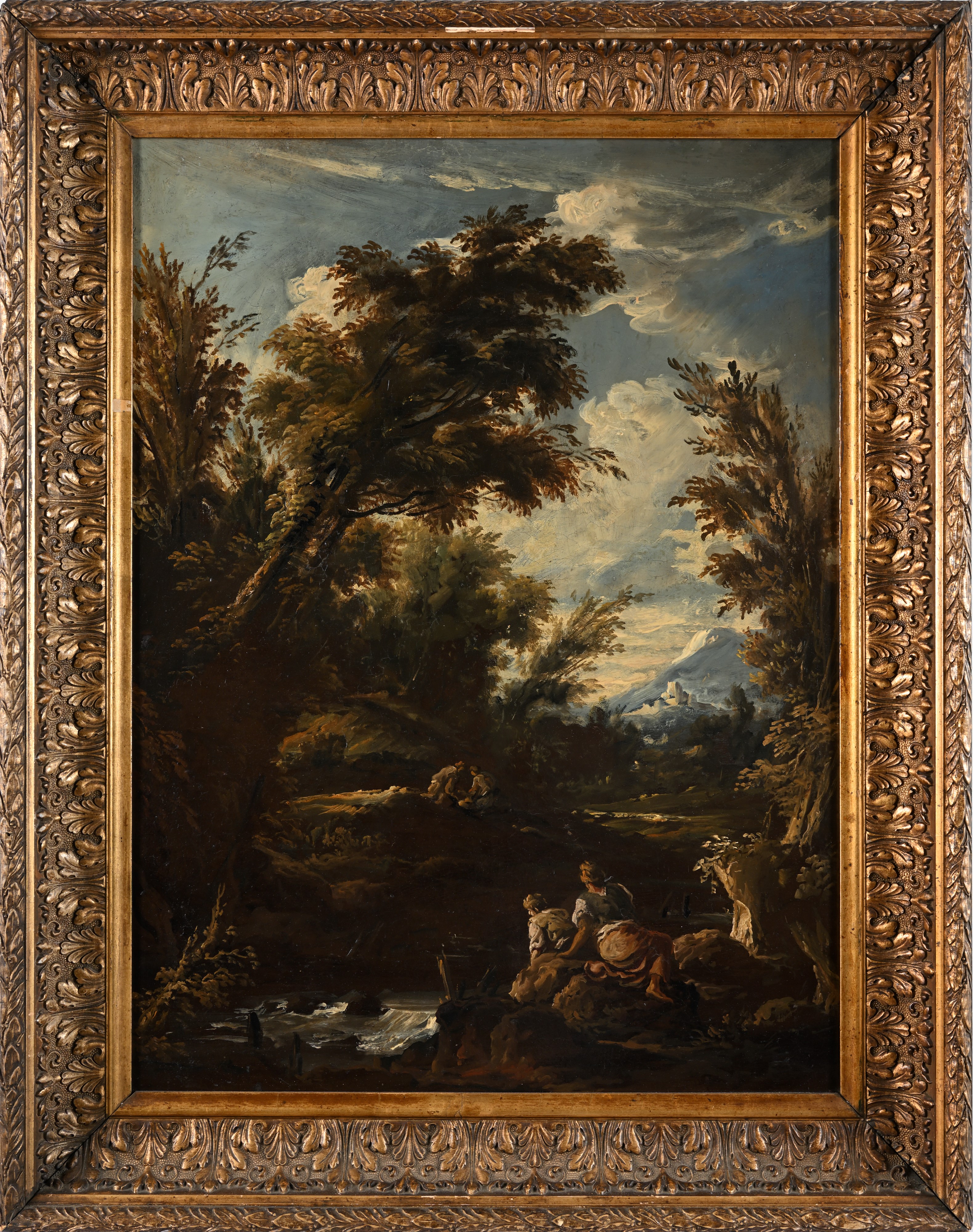 Antonio Francesco Peruzzini - Paesaggio Fluviale con Personaggi