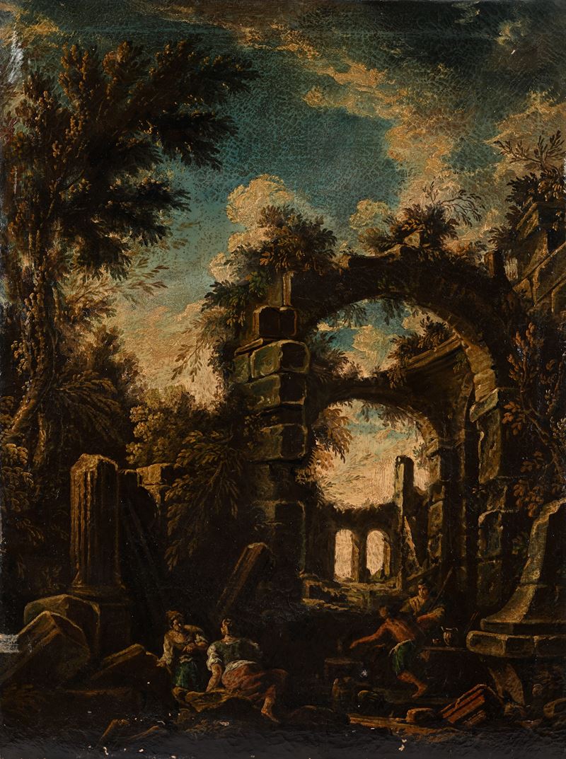 Capriccio architettonico con figure