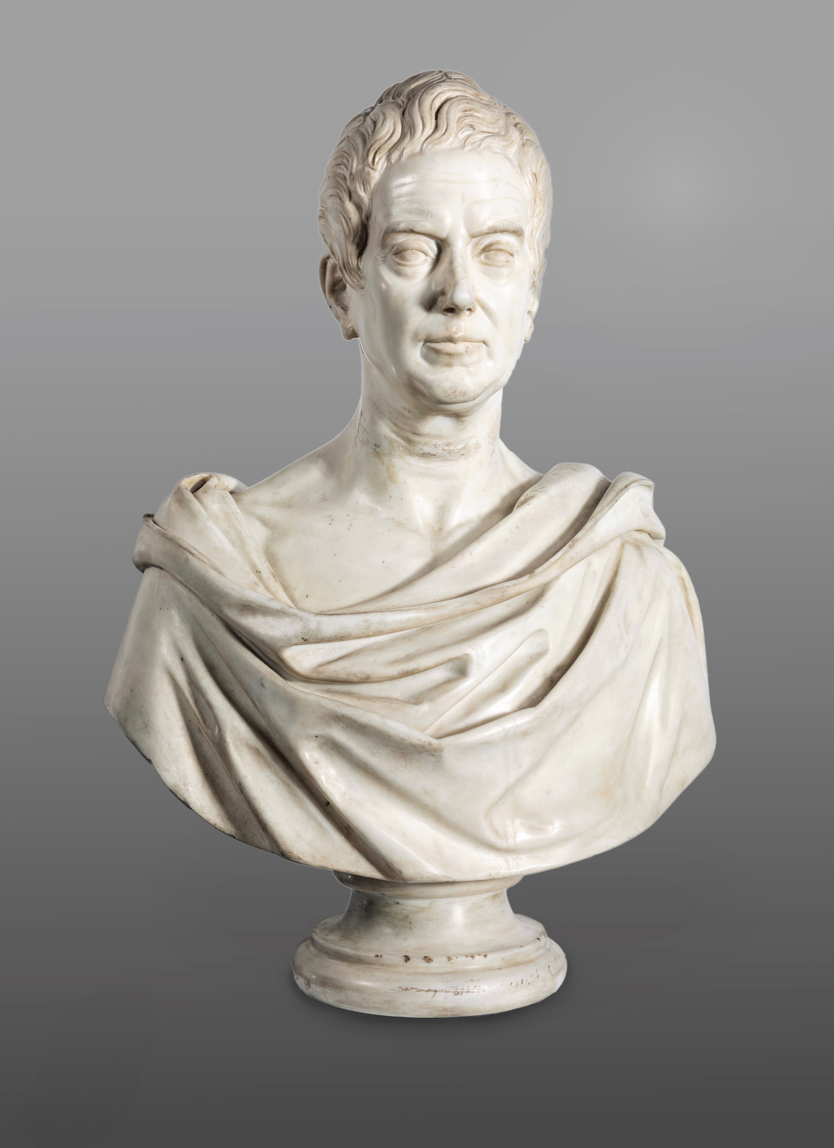Scultore Neoclassico, Roma, Inizi del XIX Secolo - Ritratto di Gentiluomo in Veste da Antico Roma...