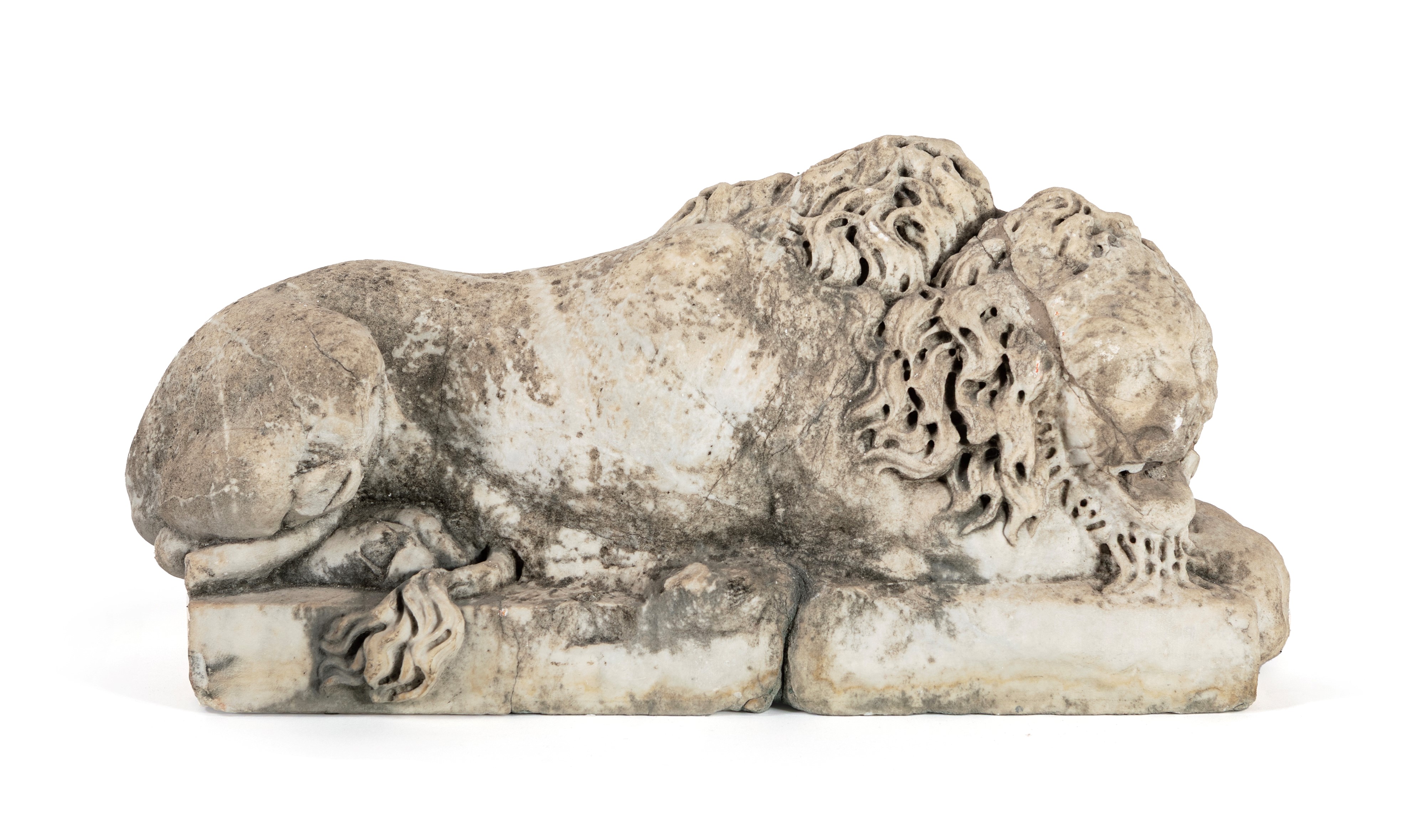 Lapicida del XVII Secolo - Leone Stiloforo in Marmo Bianco