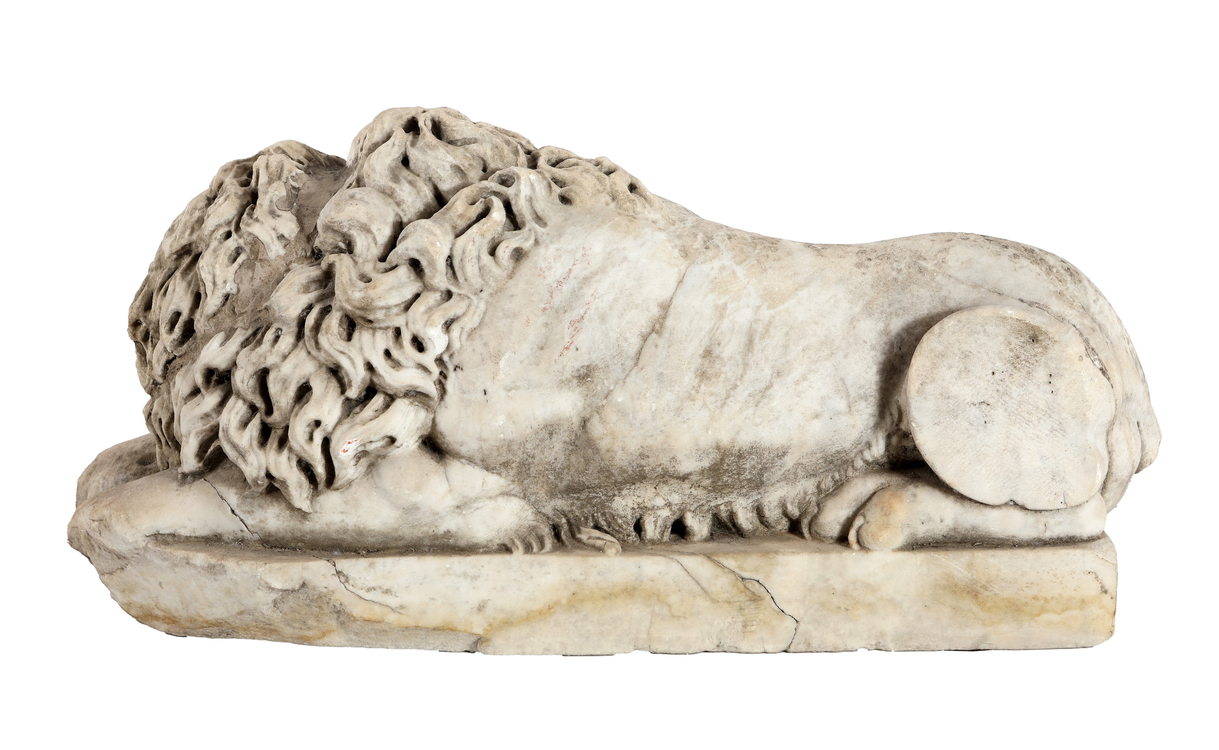 Lapicida del XVII Secolo - Leone Stiloforo in Marmo Bianco
