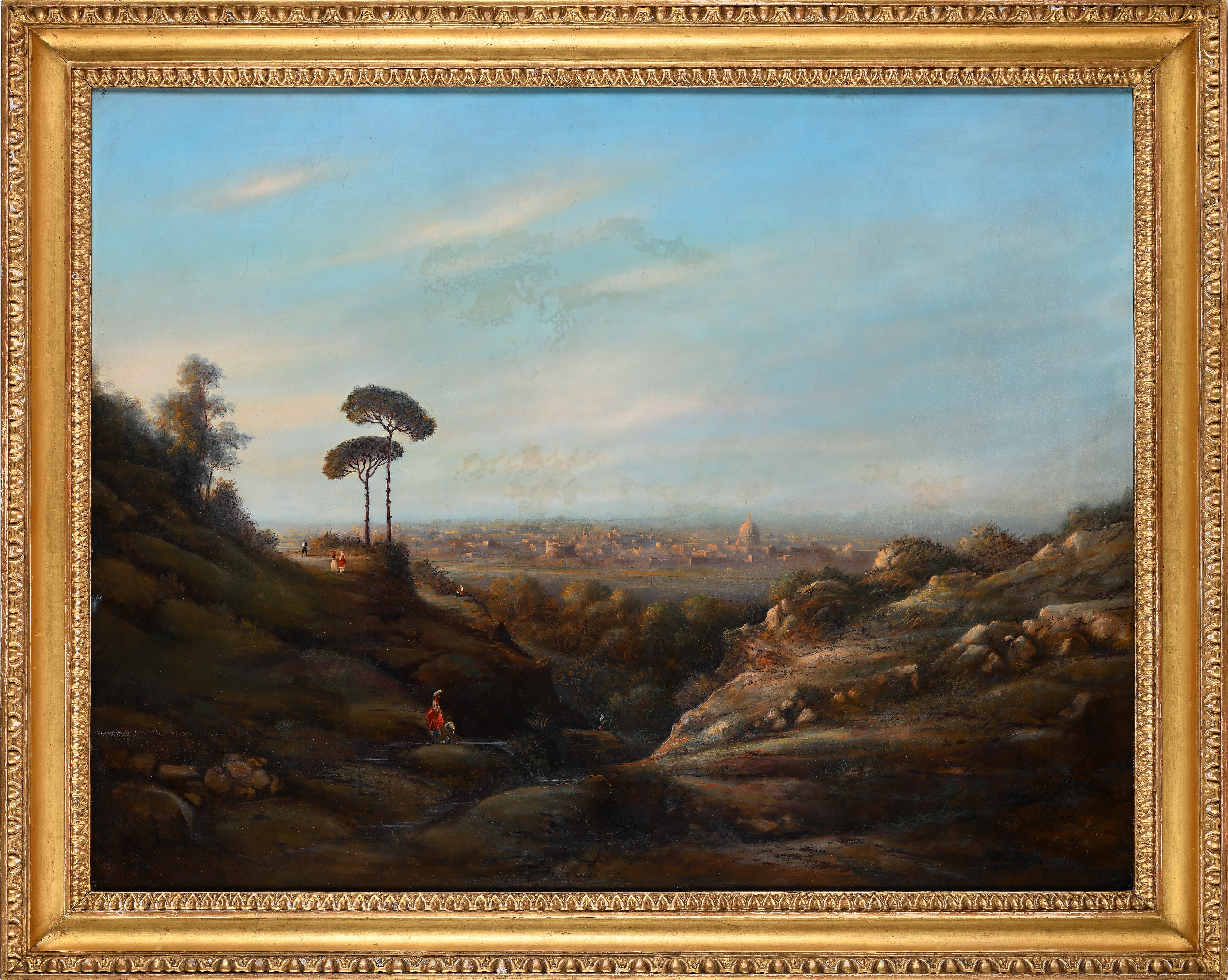 Pittore del XIX Secolo - Veduta Panoramica di Roma