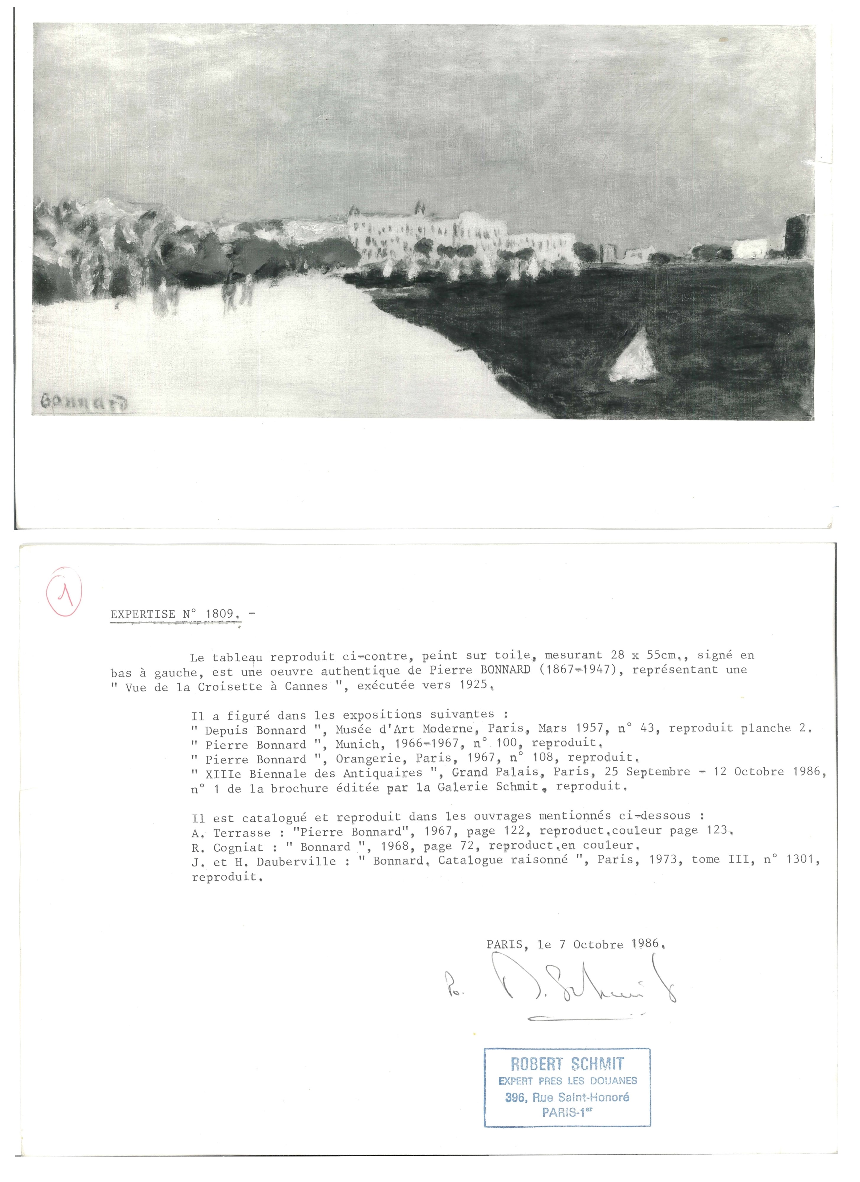 Pierre Bonnard - Vue de la Croisette à Cannes, olio su tela
