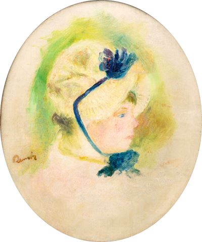 Tête de femme, olio su tela ovale
